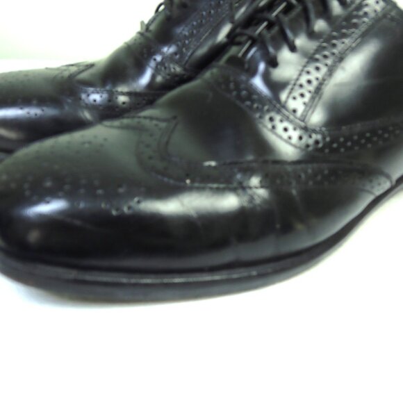 Men's Sz 11 Nunn Bush Black Ashton Wing Tip Oxfords Madmen SUITS MobBoss CEO - Picture 7 of 12